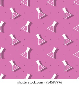 Science Laboratory Conical Flask Seamless Pattern Background