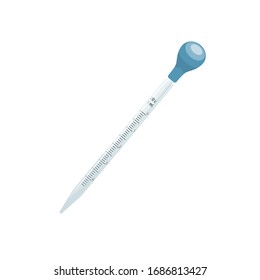 Science laboratory dropper pipette equipment. vector illustration