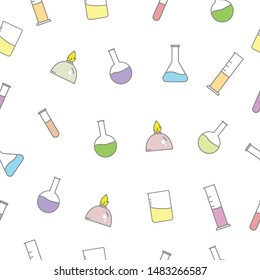 science laboratory equipment icon.seamless pattern