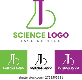Diseño de logotipo de frasco de laboratorio de Ciencia