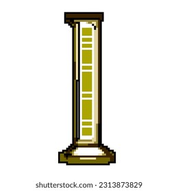 Game-Pixelkunst-Retro-Vektorgrafik des naturwissenschaftlichen Labors. Bit-Recherche-Test, Ausrüstung Glas-Wissenschaft Labor Glaswaren. alte Vintage-Illustration