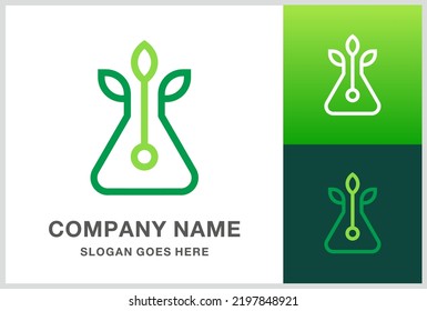 Science Laboratory Green Leaf Medical Resources Business Company Stock Vector Logo Design Template