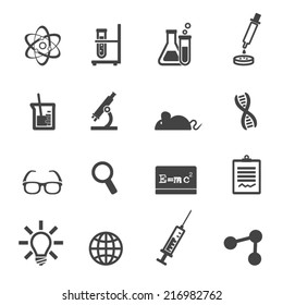 science and laboratory icons, mono vector symbols - Shutterstock ID 216982762