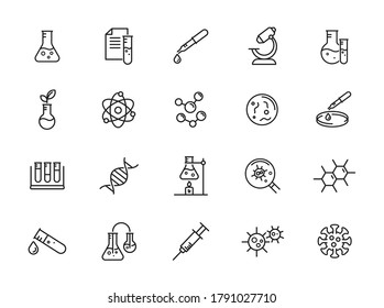 Science and Laboratory line icons Vector Icons - Adjust stroke weight - Expand to any size - Change to any colour