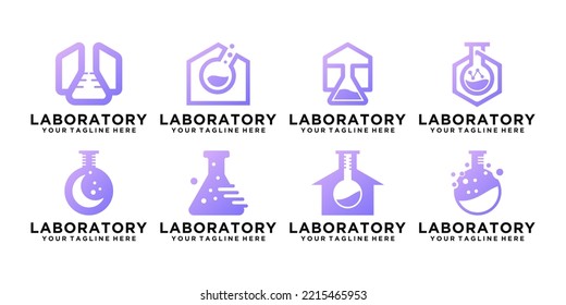 Design-Kollektion, Laborflasche, Forschung, Medizin und Akademien für das Logo des Wissenschaftslabors