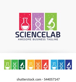 Science Laboratory Logo Design. Science Education Logo Concept. Vector Logo Template