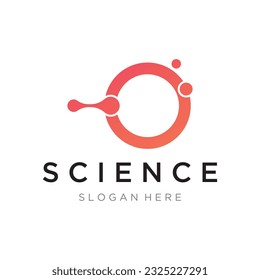 Science laboratory logo design with molecule bubble with modern concept.Logo for business, lab, science.