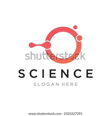 Science laboratory logo design with molecule bubble with modern concept.Logo for business, lab, science.