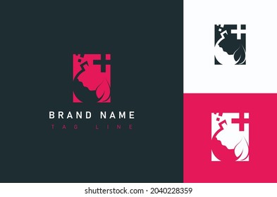 Science Laboratory logo, Modern Lab vector template