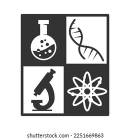 science laboratory logo template Icon Illustration Brand Identity.Isolated and flat . Vector graphic