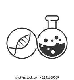plantilla de logotipo de laboratorio de ciencia Ilustración Ilustración Identidad de marca.Aislada y plana . Gráfico vectorial