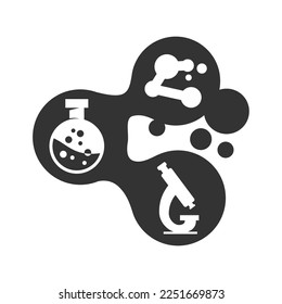 science laboratory logo template Icon Illustration Brand Identity.Isolated and flat . Vector graphic