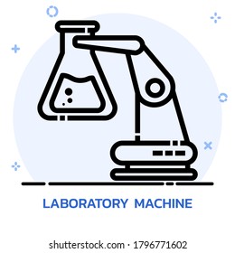 Estilo de la línea de aprendizaje de la máquina de laboratorio de ciencia. Diseño de iconos para aplicaciones móviles, sitio web.
