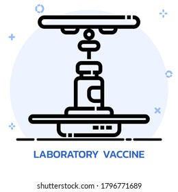 Science laboratory machine learning line style. Icon design for mobile application, website.