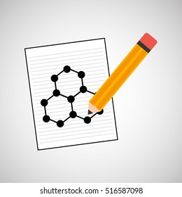 science laboratory molecule structure drawing graphic vector illustration eps 10
