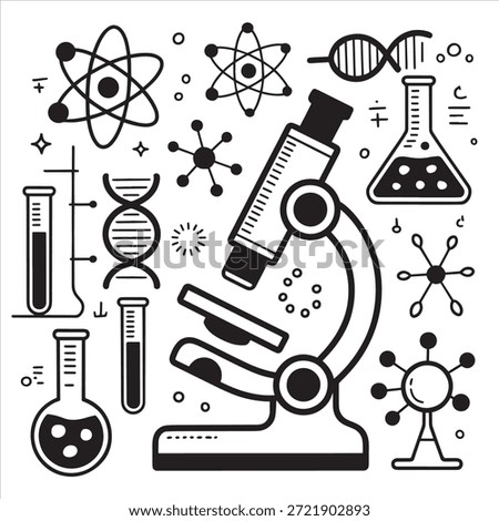 Science Laboratory Research Chemistry Physics Study Set