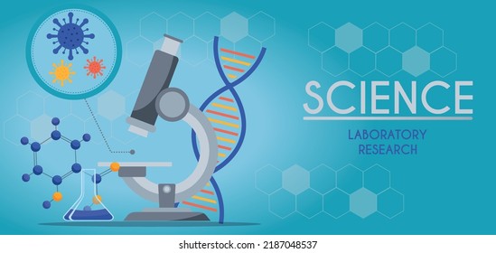 Science Laboratory Research Creative Banner Vector Stock Vector 