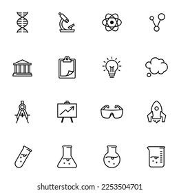 Science, laboratory and research icon set, optimised for 32 pixels