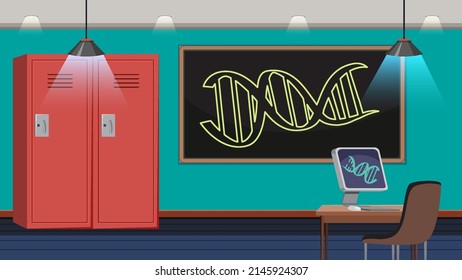 Science laboratory room for chemical experiments illustration