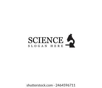 Ciencia de laboratorio, microscopio tecnología símbolo. Silueta, logotipo de la ciencia del color turquesa, logotipo del Vector del microscopio.