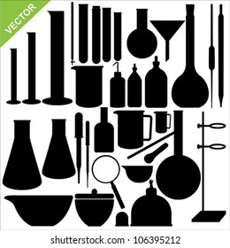 Science laboratory silhouettes vector