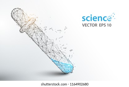 Science laboratory test tubes form lines  and particle style design. Illustration vector