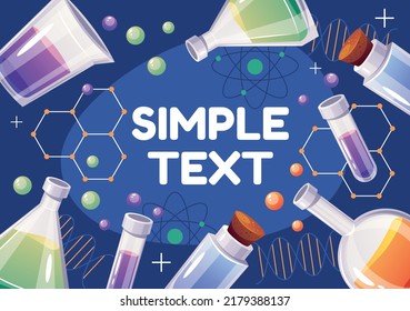 Science laboratory tools biochemistry equipment chemistry banner poster design element concept illustration
