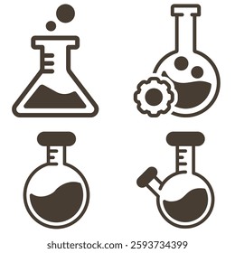science laboratory tools vector illustration set