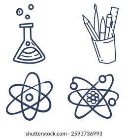 science laboratory tools vector illustration set