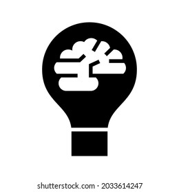 science lamp brain icon or logo isolated sign symbol vector illustration - high quality black style vector icons
