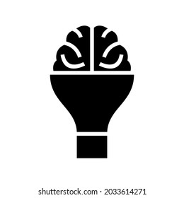 Symbol oder Logo einer Science-Lampe, einzelne Zeichen, Vektorgrafik - hochwertige Vektorgrafiken im schwarzen Stil
