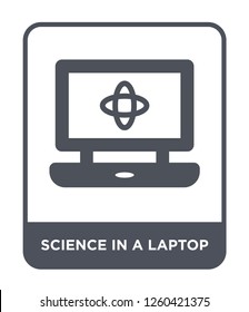 science in a laptop icon vector on white background., science in a laptop simple element illustration