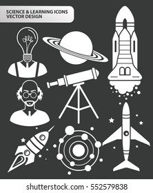 Science and leaning icon set,clean vector