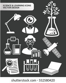 Science and leaning icon set,clean vector