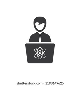 Science lecture vector icon