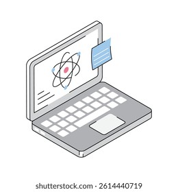 Science lesson icon creatively designed in isometric style