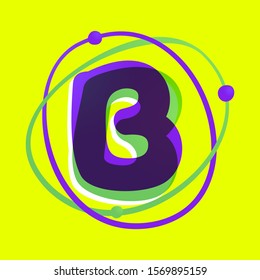 Science letter B logotype. High technology overlapping gradient font. Vivid glossy colors.
