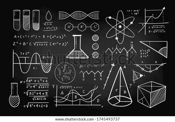 Science Line Art Object Black Background Stock Vector Royalty Free