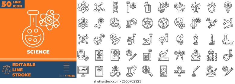 Science Line Editable Icons set. Vector illustration in modern thin line style of science icons: Hospital, patient, medicine, etc