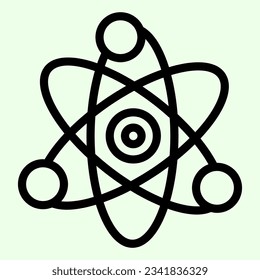 Science line icon. Atom, electron symbol outline style pictogram on white background. School chemistry and Education signs mobile concept web design. Vector graphics.