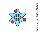 Science line icon. Atom, orbit, nuclear. Education concept. Can be used for topics like school, physics, studying