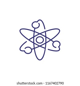 Science line icon. Atom, orbit, nuclear. Education concept. Can be used for topics like school, physics, studying