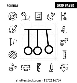 Science Line Icon Pack For Designers And Developers. Icons Of Launch, Rocket, Space, Startup, Astronomy, Solar, System, Science, Vector