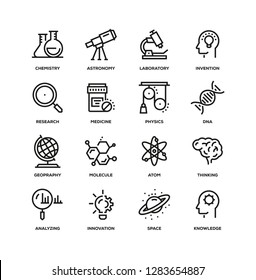 SCIENCE LINE ICON SET