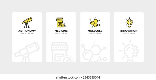 SCIENCE LINE ICON SET