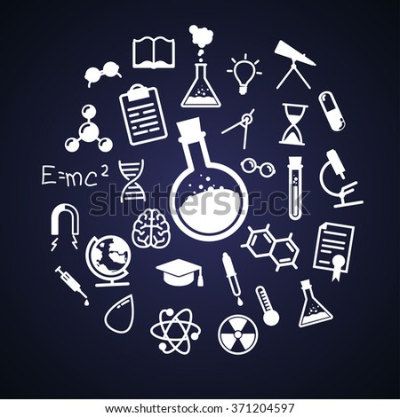 Similar – Chemiker und mathematische Zeichnungen auf Tafelhintergrund