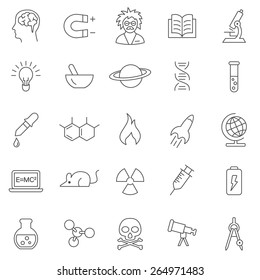 Science line icons set.Vector