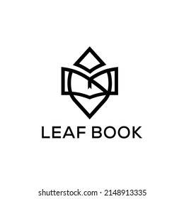 Logo de la ciencia con el concepto de libro, hoja