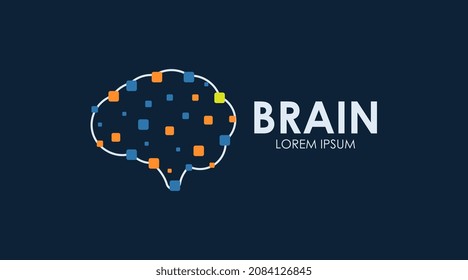 Science Logo Concept About Brain. Brain Logo Vector for Science Purpose
