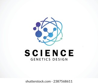 science logo creative genetics logo biology plant design concept smart education